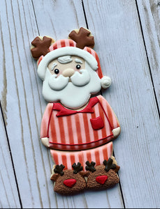 Santa in pijamas Christmas Cookies gift set