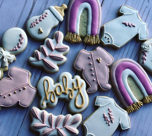 Rainbow Baby shower cookies