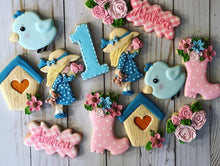 Load image into Gallery viewer, One year old birthday garden Theme Cookies