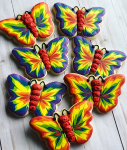 Tie dye Butterflies Cookies