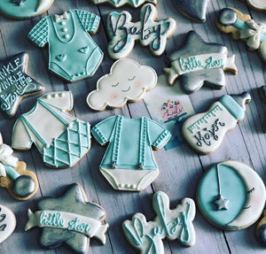 Moon and stars Baby shower cookies
