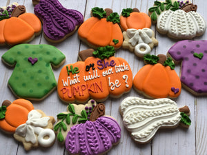 Pumpkin Baby shower cookies