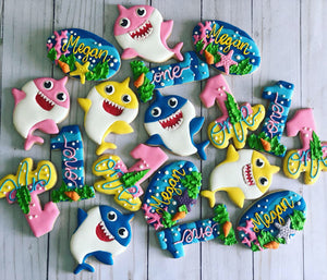 Girl Baby shark Cookies