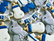 Load image into Gallery viewer, Elephant theme Baby shower cookies
