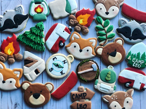 Camping woodland  Theme Cookies- 2 Dozen