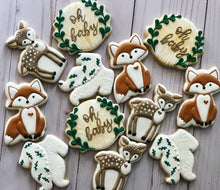 Load image into Gallery viewer, Woodland Baby shower cookies