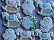 Load image into Gallery viewer, Baby shower gender reveal cookies