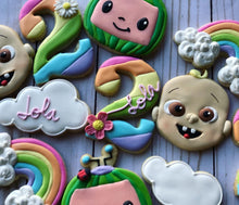 Load image into Gallery viewer, Cocomelon Rainbow Theme Cookies