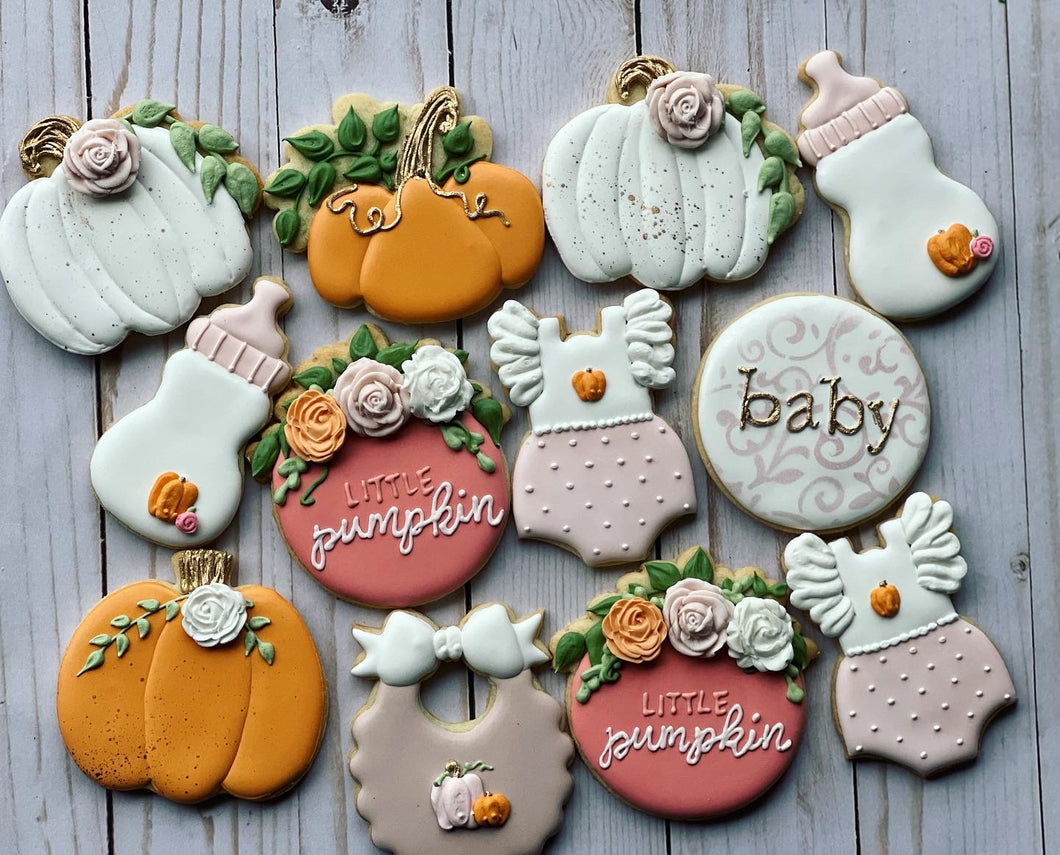 Autumn Fall Baby shower cookies