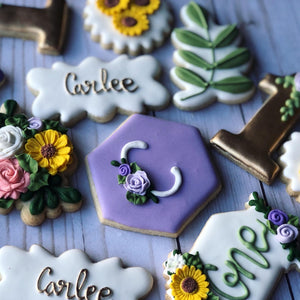 One year old sunflowers birthday Theme Cookies