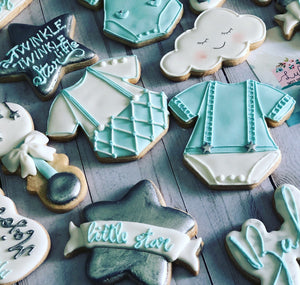 Moon and stars Baby shower cookies