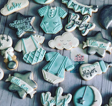 Load image into Gallery viewer, Moon and stars Baby shower cookies