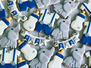 Elephant theme Baby shower cookies