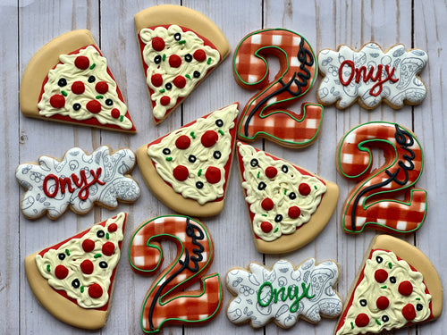 Pizza Party Theme Cookies