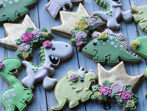 Girl Dinosaur Cookies