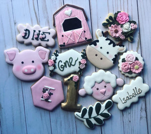 One year old Animal Farm Cookies