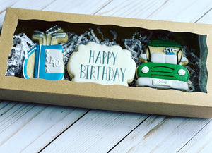 Custom golf Birthday Gift Cookies