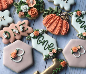 One year old pumpkin birthday Theme Cookies