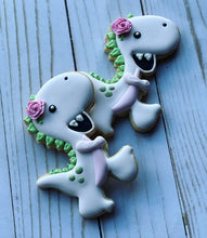 Load image into Gallery viewer, Girl Dinosaur Cookies