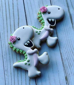 Girl Dinosaur Cookies