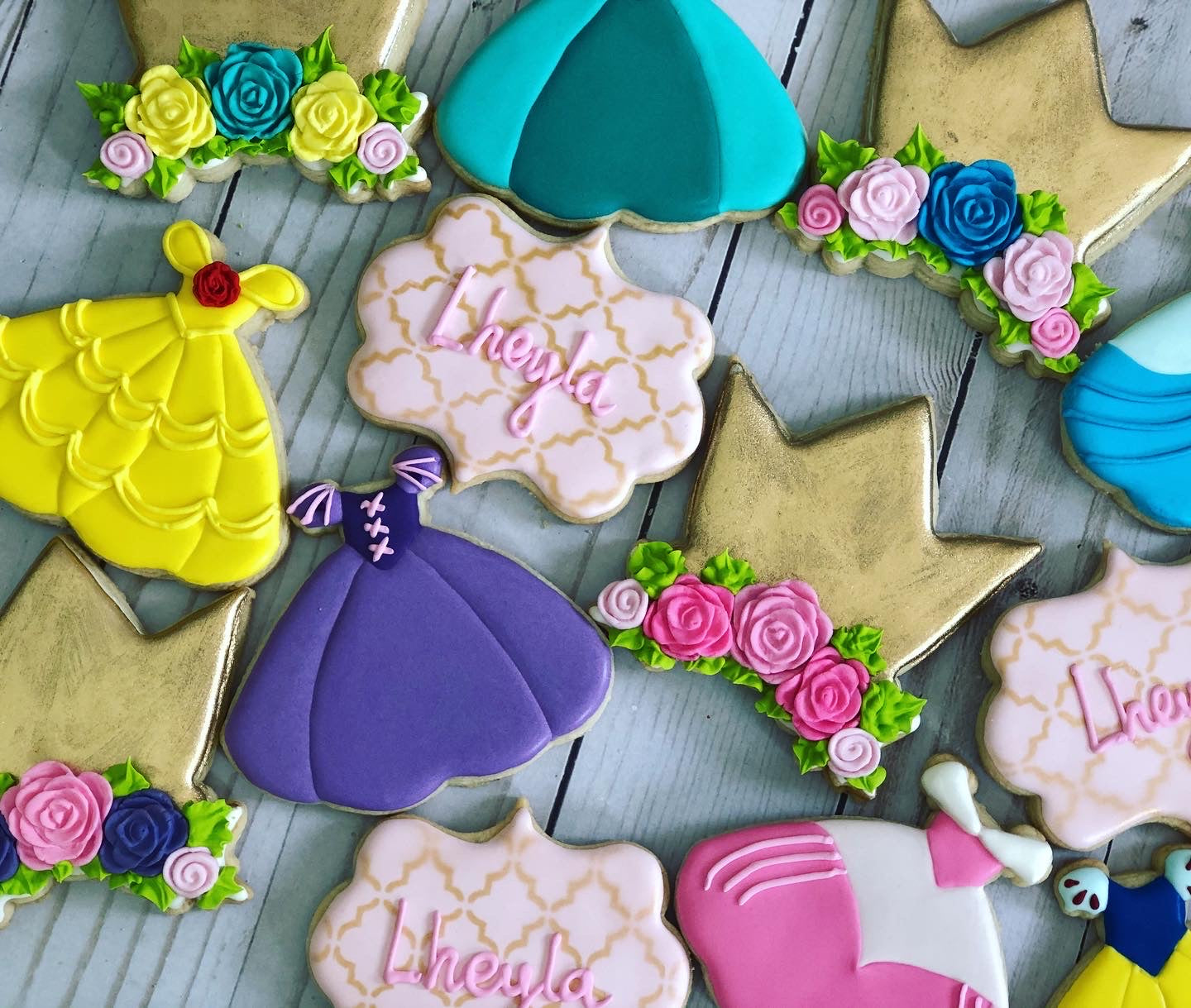 prom dress cookies Pink and White Wedding Dress Cookies, 10 Pieces