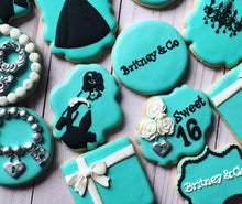 Load image into Gallery viewer, Sweet sixteen, Tiffany and co Theme Cookies