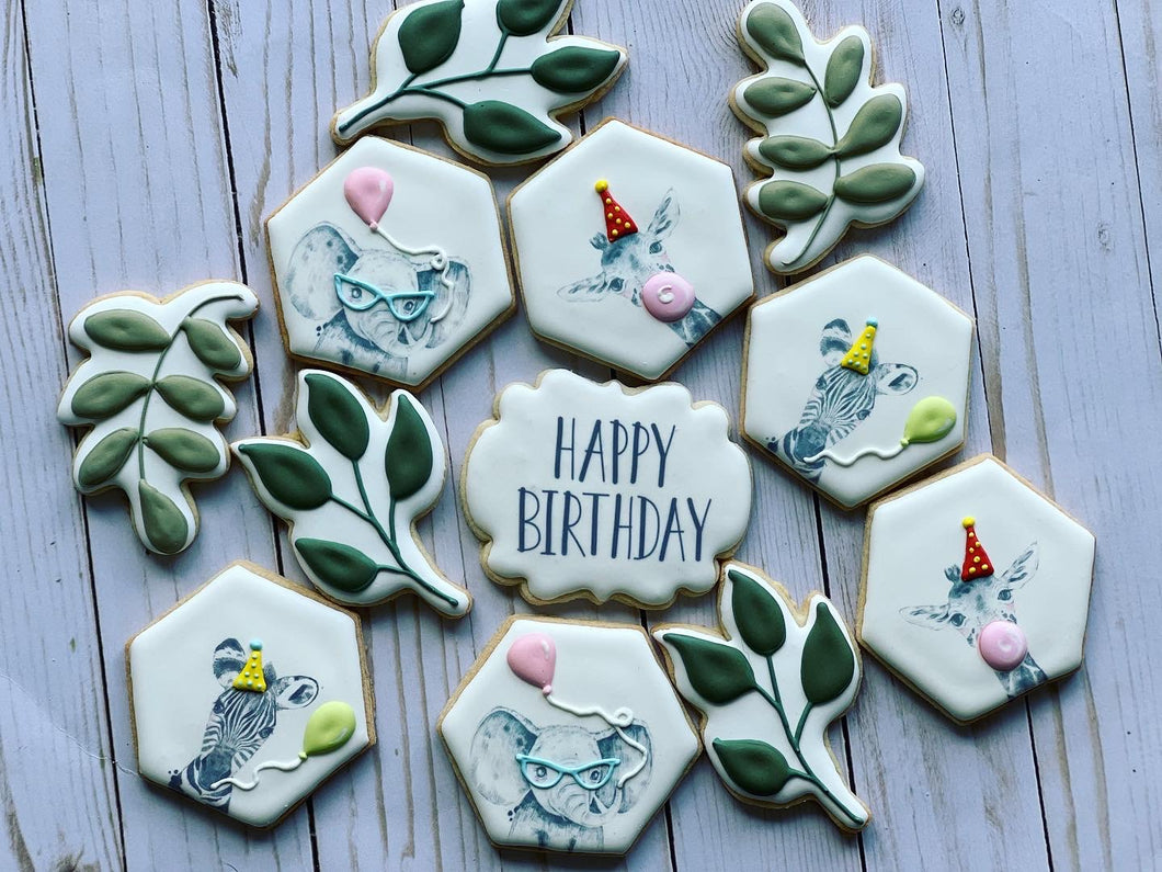 Safari Animal birthday Cookies