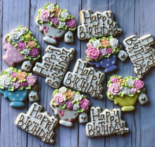 Load image into Gallery viewer, Teacups Birthday Theme Cookies
