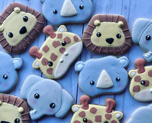 Load image into Gallery viewer, Safari Animal faces Cookies