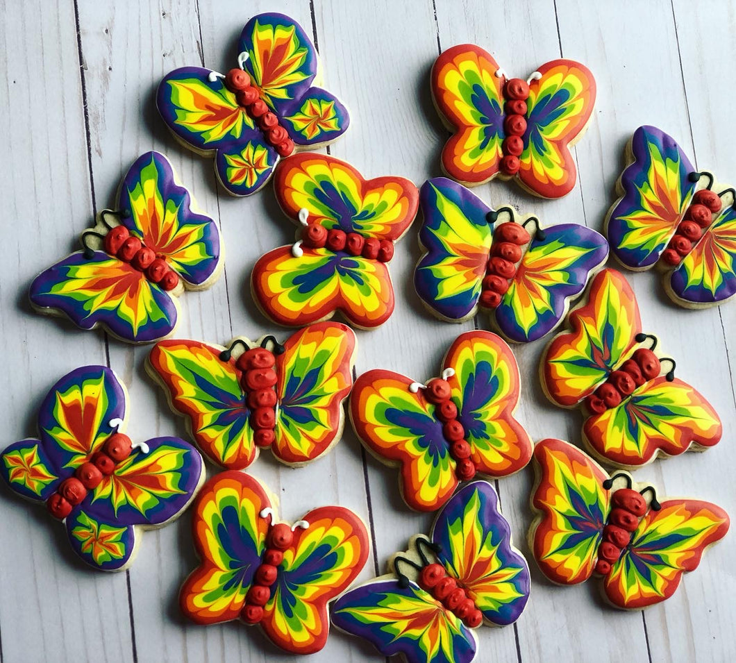 Tie dye Butterflies Cookies