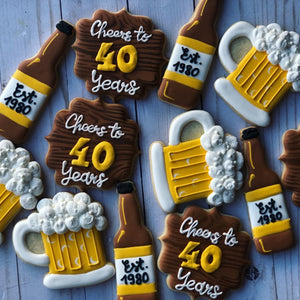 Adult Beer birthday theme  Cookies