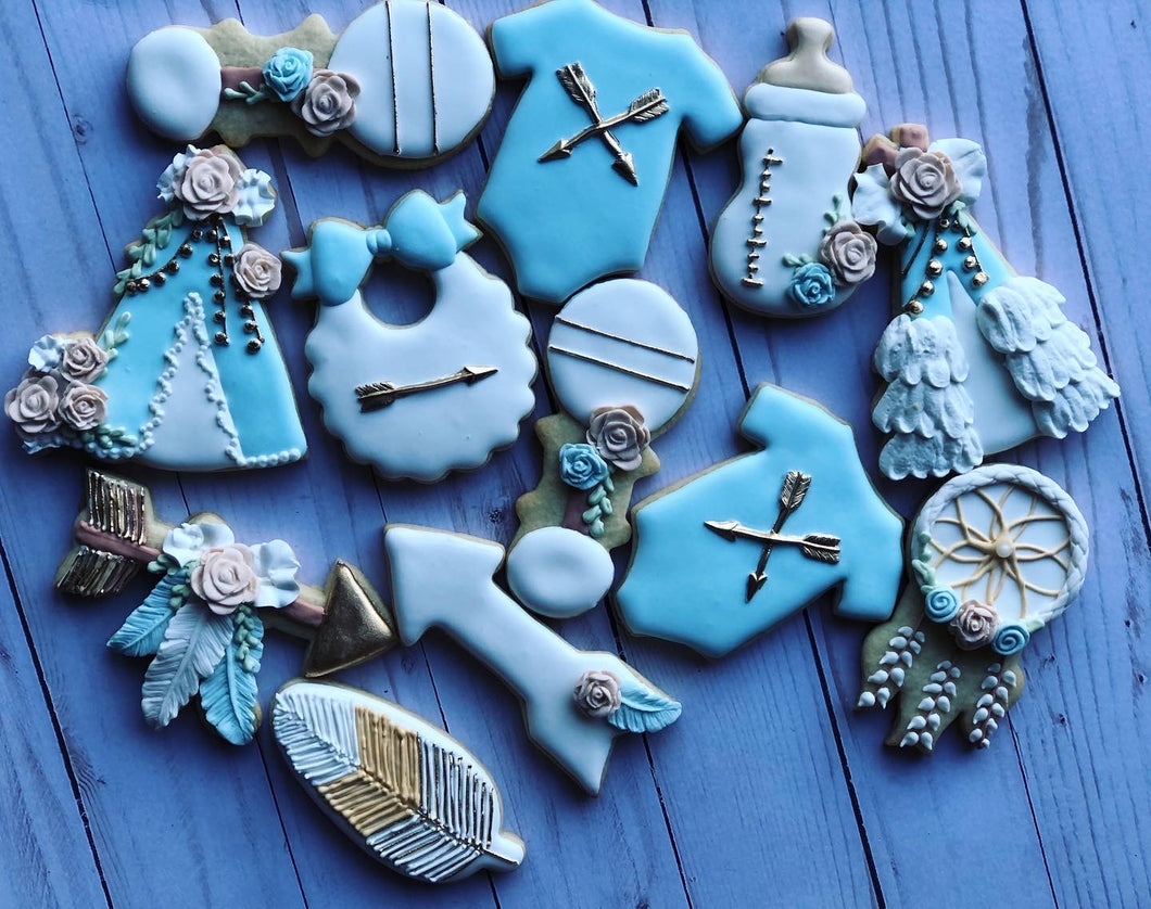 Baby shower Boho cookies