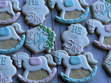 Load image into Gallery viewer, Baby shower gender reveal cookies