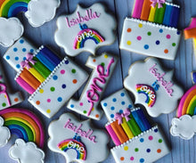 Load image into Gallery viewer, One year old rainbow birthday Theme Cookies