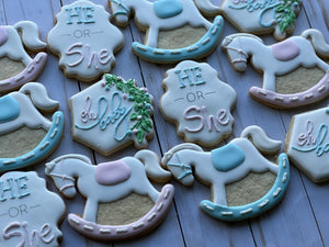 Baby shower gender reveal cookies