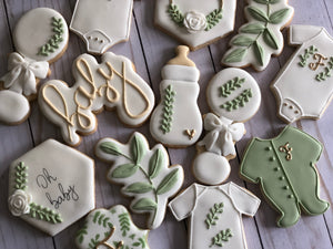 Natural Baby shower cookies