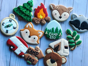 Camping woodland  Theme Cookies- 2 Dozen