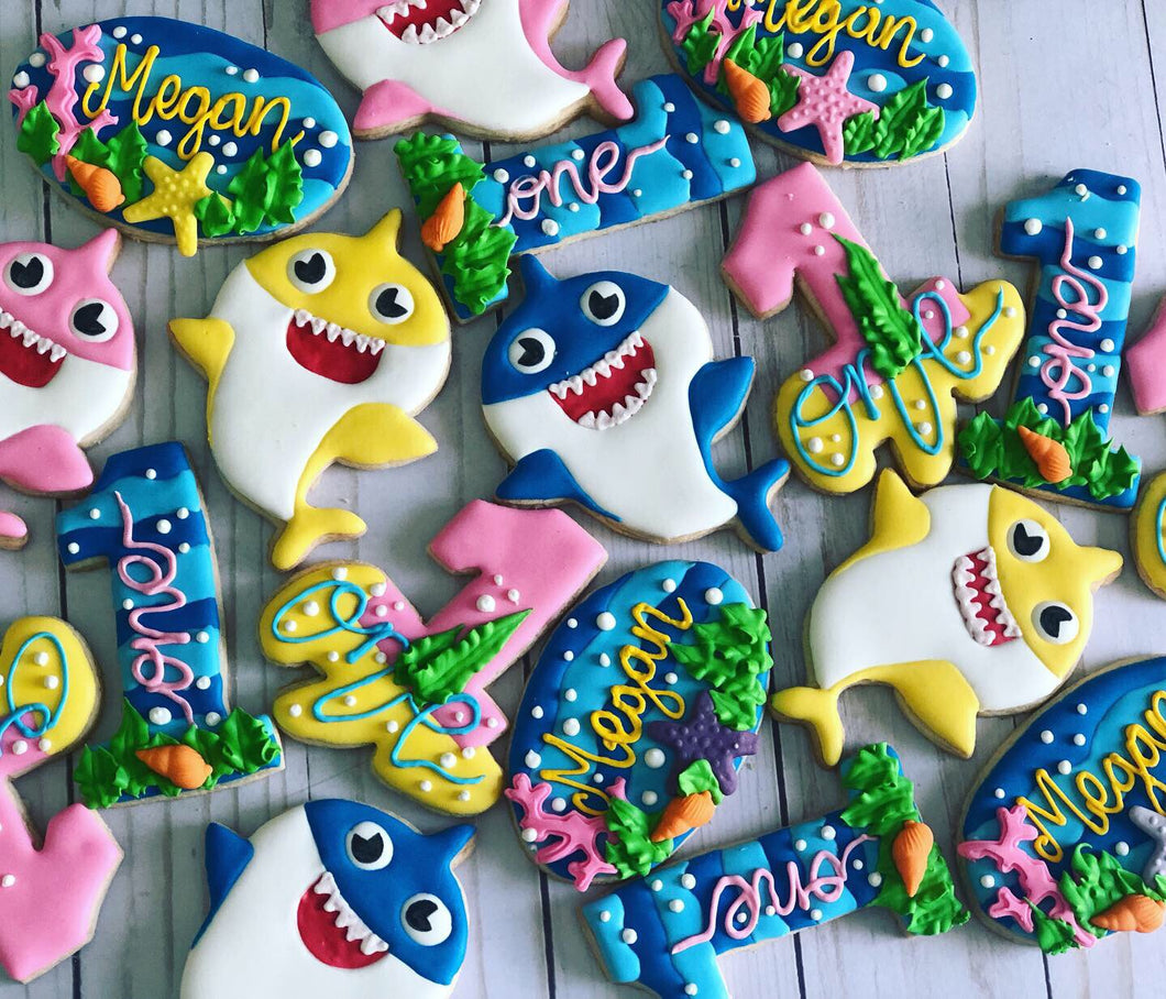 Girl Baby shark Cookies