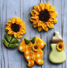 Load image into Gallery viewer, Sunflower Baby shower cookies