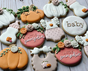 Autumn Fall Baby shower cookies