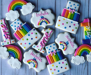 One year old rainbow birthday Theme Cookies