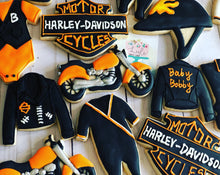 Load image into Gallery viewer, Harley Davidson baby shower cookies