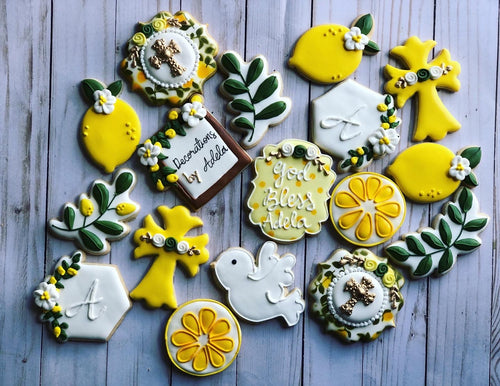 Lemon theme Confirmation / Communion / Baptism cookies