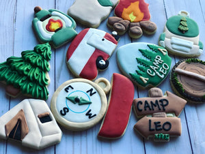 Camping woodland  Theme Cookies- 2 Dozen