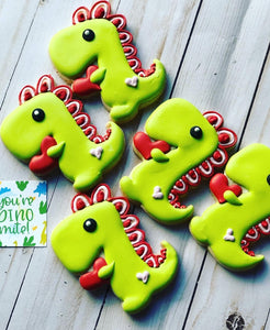 Valentine dinosaur cookie gift