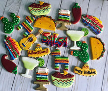 Load image into Gallery viewer, Mexican birthday cookie theme