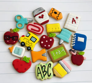 Mini School theme cookies