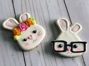 Easter cookie gift - rabbits faces