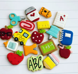 Mini School theme cookies