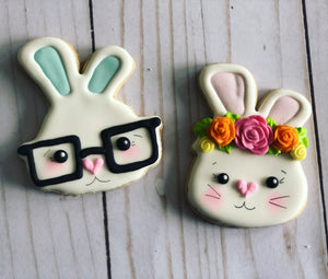 Easter cookie gift - rabbits faces